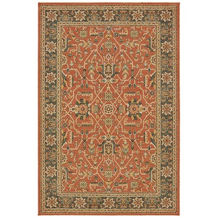 Oriental Weavers 9 ft. 10 in. x 12 ft. 10 in. Toscana Rectangular Area Rug Orange T9537C300390ST